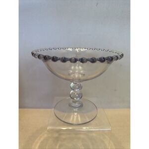 Vintage Imperial Glass Candlewick | 5.5" Beaded Bowl with Pedestal | 2" Deep
